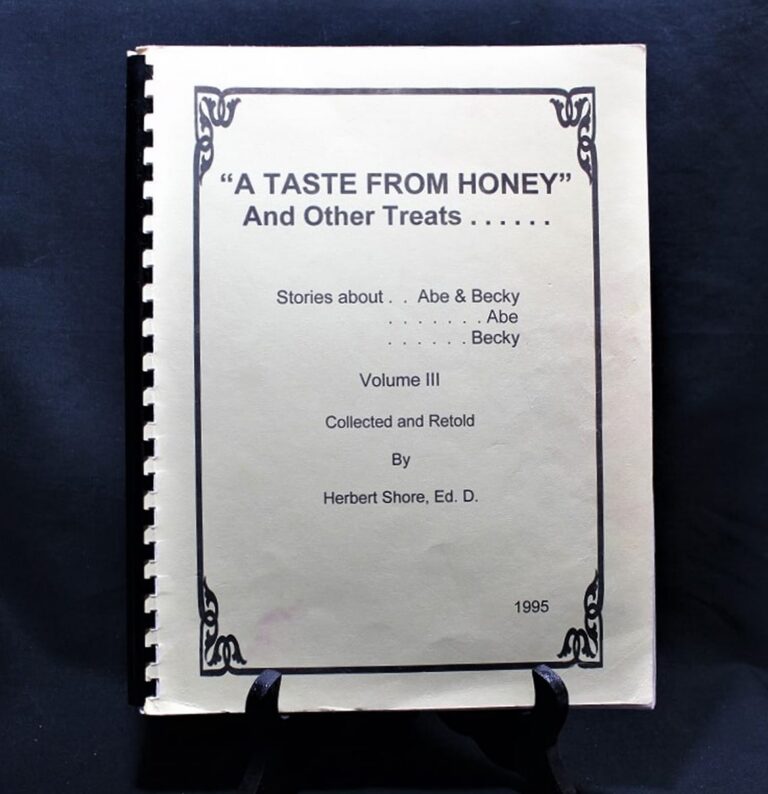 Cover of a book titled “A Taste from Honey and Other Treats,” collected and retold by Herbert Shore, 1995.