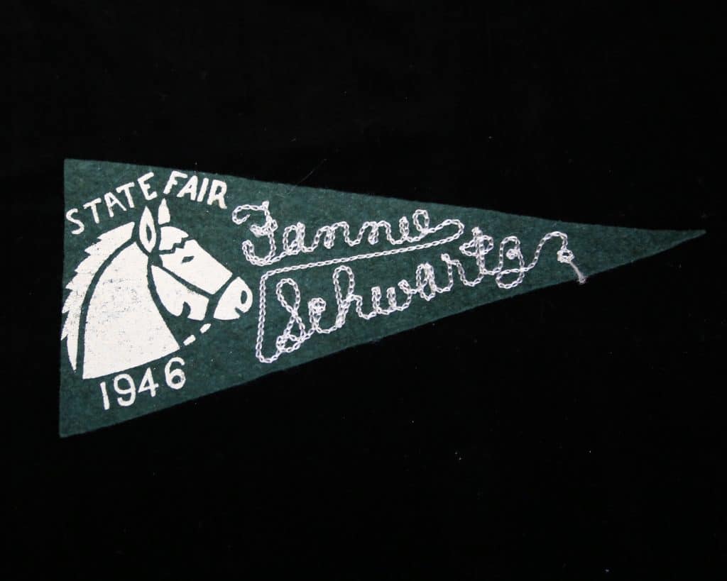 Fannie Schwartz Embroidered State Fair Flag, 1946
