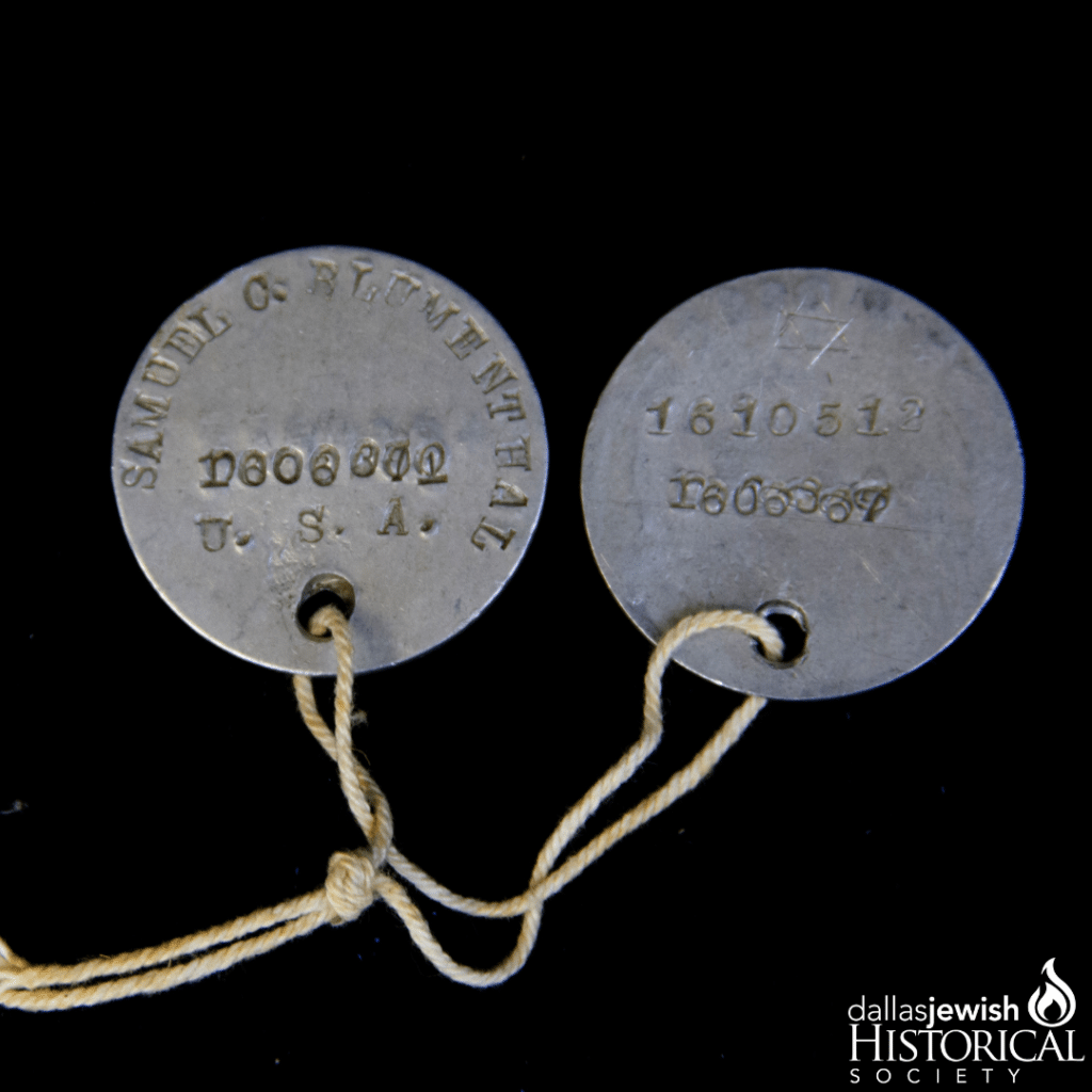 Samuel Charles Blumenthal – WWI Dog Tags