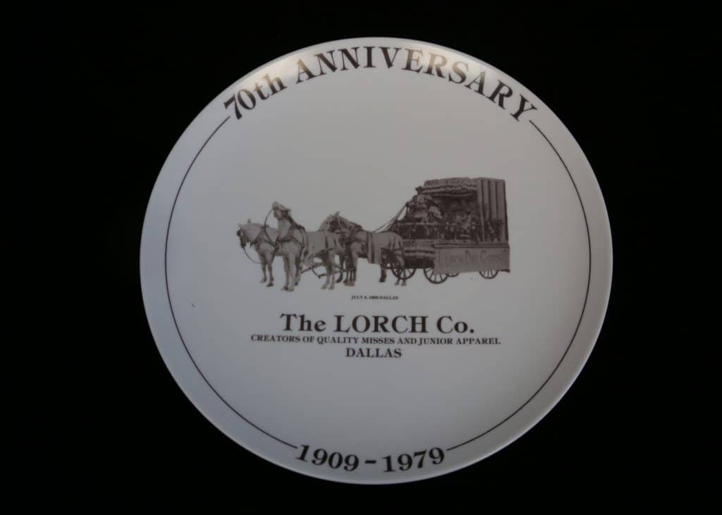 70th Anniversary Plate, The Lorch Company, 1909-1979